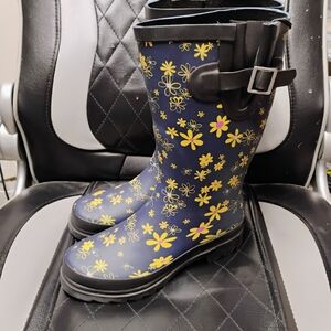 Sporto Yellow Floral Rain Boots